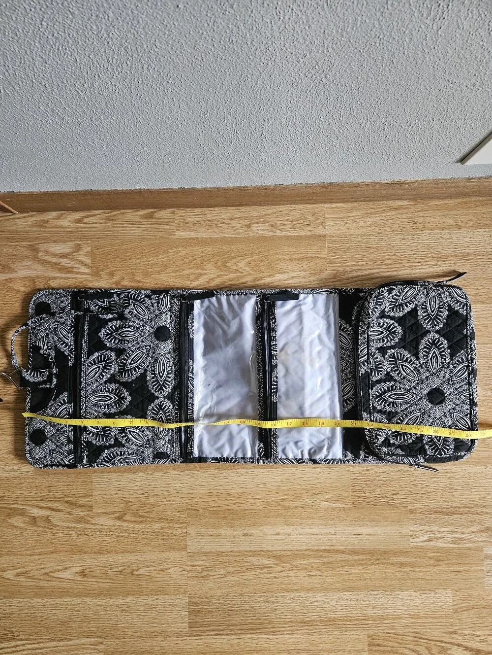 Vera Bradley Black & White Paisley-Print Hanging Toiletry Organizer